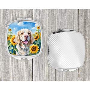 Clumber Spaniel Tournesols Miroir de maquillage de voyage compact Miroir décoratif de poche pliant pour femmes et filles Cadeau - Product Image 4