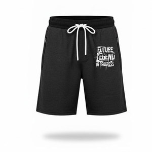 Shorts décontractés unis de qualité supérieure 240 GSM 100% coton style minimaliste avec logo personnalisé pour homme – Idéal pour le quotidien - Product Image 1