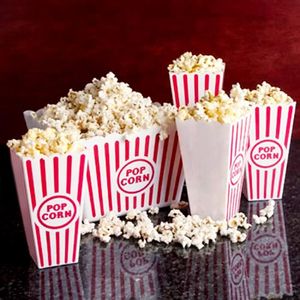 Contenitori Classici per Popcorn a Strisce Rosse e Bianche, Scatole in Plastica per Serate Cinema, 20 cm di Altezza x 9,7 cm di Larghezza, Confezione da 16 - Product Image 1
