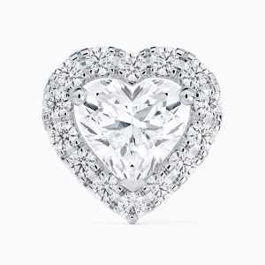 Pendientes de Oro de 14K con Baño de Rodio y Diamantes de Laboratorio en Forma de Corazón con Halo, 0.33 CT, Certificados por IGI, Regalo de Lujo para Compromiso o Boda para Mujer - Product Image 4