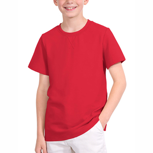 Camisetas escolares al por mayor con logotipo personalizado, cuello redondo, manga corta, camisetas de algodón para niños - Product Image 5