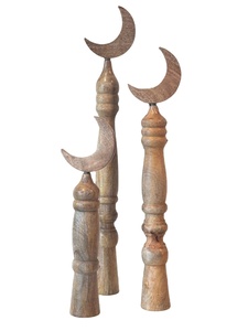 Estatuilla de mezquita y Media Luna de madera de lujo con incrustaciones de perlas para la decoración de Ramadan Mubarak - Product Image 5