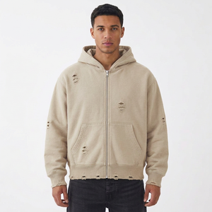 Sudadera con capucha pesada para hombre, con cremallera, diseño personalizado, forro polar, estilo urbano, fabricante mayorista - Product Image 6