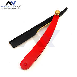 Navaja de Afeitar Profesional para Barbería, Negra, Roja y Dorada, Clásica, de Acero Inoxidable, Plegable, para Barbería y Cuidado Personal en Casa - Product Image 2