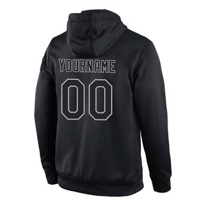 Sweat à capuche de sport noir et gris personnalisé, cousu sur mesure, sublimation, confort premium, streetwear athlétique, vêtements décontractés d'hiver - Product Image 3