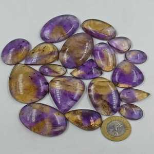 Lote a granel de cabujones de ametrina natural premium con fuego azul, formas mixtas, pulidos, perforados, certificados por terceros, con juego de color - Product Image 6