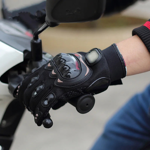Guantes de Motocicleta de Cuero Negro de Alta Calidad, Transpirables, de Dedo Completo, para Motociclistas Profesionales - Product Image 2