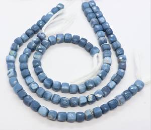 AAA Natural Blue <b>Opal</b> Shaded Faceted Cube Beads 7 To 8 MM Blue <b>Opal</b> Box Gemstone Beads 8 Inch Blue <b>Opal</b> 3D Cube Shape Beads Bulk - Product Image 4