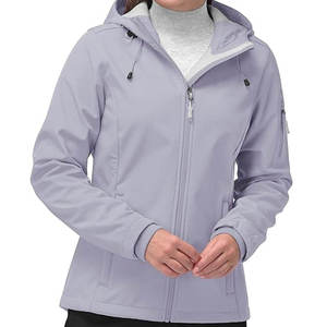 Chaqueta Softshell para Mujer, Cortavientos, con Cremallera Completa, Capucha, Cálida, Ligera, Impermeable, Ideal para Senderismo y Uso Diario - Product Image 1