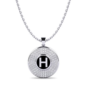 Stylish <b>Silver</b> + moissanite Plated Unique Design Letter Pendant With Charm Crystal Hip hop Style Unisex <b>Jewelry</b> pendant - Product Image 1