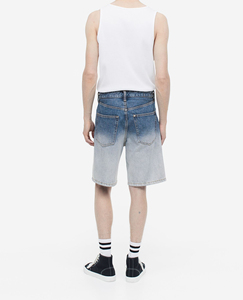 OEM Custom <b>Men</b> Embroidered <b>Patches</b> Straight Colored Distressed Streetwear High Hip Hop Jean <b>Shorts</b> Summer High Waist Button - Product Image 5