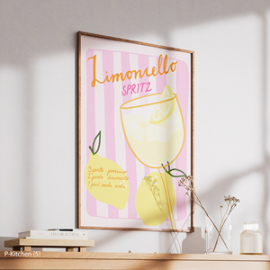 Arte de pared navideño, póster con ilustración de bebida de cóctel Limoncello, impresión artística de pared de bebida retro para decoración de cocina - Product Image 3