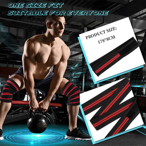 Vendas de rodilla personalizadas con opción de cierre de velcro vs estilo tradicional de vendas, suministro al por mayor de equipo de levantamiento de pesas - Product Image 5