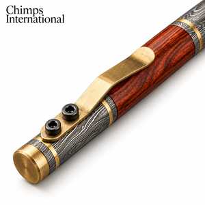 Bolígrafo de Acero de Damasco Hecho a Mano Personalizado de Venta Caliente, el Mejor Bolígrafo Personalizado con Detalles de Latón y Clip de Bolsillo - Product Image 2