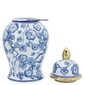 Customizable Blue White Porcelain <b>Ginger</b> <b>Jars</b> Hand-Painted Flower Design Art Deco Home Decoration Vases - Product Image 1