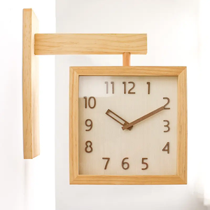 <b>Wall</b> <b>Clock</b> in Natural Wood Grain Finish Quiet Timepiece for Home Office or <b>Kitchen</b> Decor BURAQ HANDICRAFT - Product Image 3