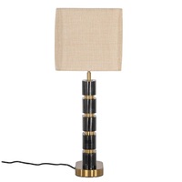 Lampe de table d'appoint en marbre design avec finition dorée luxueuse, forme linéaire épurée et beauté décorative moderne
