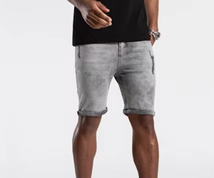 Shorts décontractés pour hommes en tissu Oxford 100 % coton de haute qualité, imprimé léopard, délavé à l'acide, séchage rapide, légers et confortables - Product Image 5