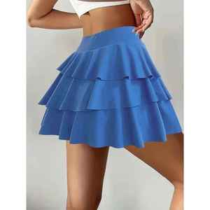 Falda Mini Plisada de Cintura Alta Azul Claro para Mujer al por Mayor, Bajo MOQ, Envío Rápido - Product Image 5