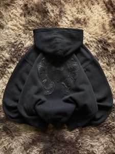 Sweat à capuche zippé surdimensionné pour homme en molleton délavé, style streetwear hiver - Product Image 2