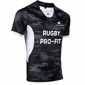 Camiseta de Rugby Sublimada de Manga Corta para Hombre, Cuello en V, Protección UV, para Todas las Temporadas, Poliéster - Product Image 5