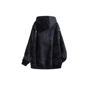 Sudadera acolchada para mujer con capucha gráfica Y2K estilo japonés 2000S patrón sólido Top Streetwear Goth Kpop estilo gótico Punk femenino - Product Image 4