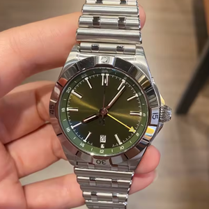 Montre automatique de sport de haute qualité avec logo personnalisé en acier inoxydable, fonction GMT, lunette rotative, cadeau, montre tendance - Product Image 2