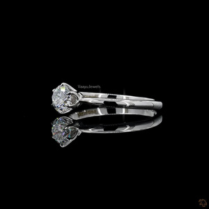 Anillo de Compromiso Solitario con Diamante Cultivado en Laboratorio Certificado por IGI, Joyería de Lujo, Corte Brillante, Oro de 10K, 14K, 18K, Plata 925, 935 - Product Image 2