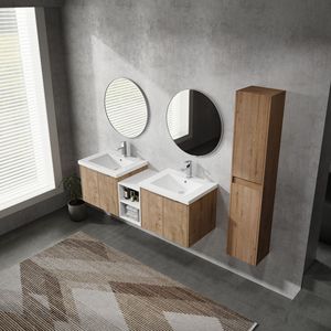 Mobile bagno sospeso da 60 pollici con lavabo e ante a chiusura ammortizzata 00112IMOx2 0624IMOx2 0612GWH - Combinazione mobiletto - Product Image 2