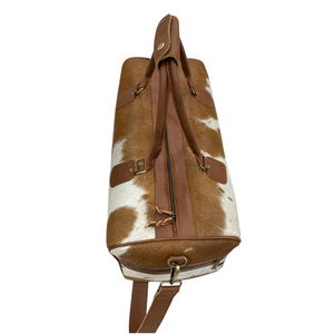 Bolsa de Viaje de Piel de Vaca de Lujo, la Más Vendida, Blanca y Marrón, con Doble Asa, Hecha a Mano, de Piel Natural, Impermeable, Premium - Product Image 2