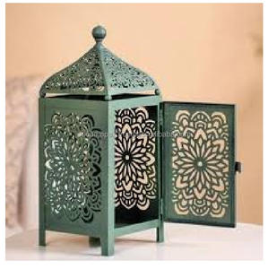 Linternas decorativas con velas de hierro puro con metal recubierto y mango para bodas y ocasiones navideñas - Product Image 1