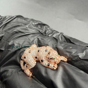 Anillo de cóctel de pantera de moissanita chapado en plata 925 para hombre, con engaste pavé, forma de animal, joyería de lujo unisex para fiesta - Product Image 3