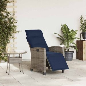 Chaise de jardin inclinable bleu marine - Product Image 3