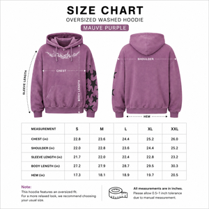 Felpa con Cappuccio Oversize Unisex in Felpa Pesante con Stampa Serigrafica Vintage Lavata, Colore Dusty Mauve, con Grafica a Stella Fulmine, Stile Streetwear - Product Image 6