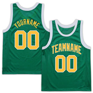 Maillot de basket-ball personnalisé noir et vert pour hommes, uniforme d'équipe sans manches en maille, nom et numéro personnalisés, chemise de sport par sublimation - Product Image 4