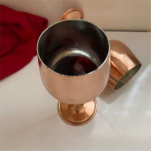 Handmade Copper Wine Glass Metal Goblet Luxury Champagne Flute Cocktail Chalice <b>Drinkware</b> For Wedding Party Hotel Bar Supplies - Product Image 1