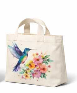 Sacs fourre-tout en coton 100% personnalisés avec logo imprimé pour femmes, sac fourre-tout en toile à fleurs personnalisé, taille moyenne, poignée courte, sac de shopping - Product Image 2