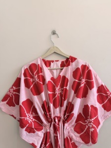 Robe kaftan bohème à imprimé floral, taille unique, en coton écologique respirant et doux, col en V, longue robe de nuit - Product Image 6