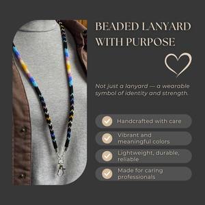 Chaîne de corps perlée faite à la main avec fermoir métallique, tissée en noir, blanc, jaune, rose, bleu et violet, motif géométrique, accessoire élégant - Product Image 5