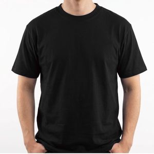 <b>Men's</b> <b>Black</b> Short Sleeve O-Neck T-Shirt Regular Fit Casual Solid Color Cotton Jersey Breathable Knitted Plain Dyed Blank Design - Product Image 4