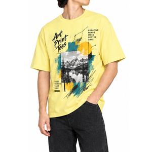 เสื้อยืดพิมพ์ลายกราฟิกแบบกำหนดเองสำหรับผู้ชายพร้อมดีไซน์ส่วนตัว - Product Image 1