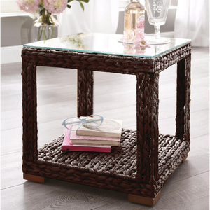 Mesa Auxiliar Vintage de Jacinto de Agua para Sala de Estar, Mesas Auxiliares Únicas Tejidas a Mano por Fábrica Vietnamita B2B - Product Image 3