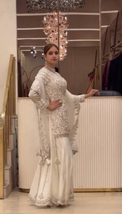 LD CREATION 2026 – Nouvelle collection de robes Sharara pakistanaises de luxe blanches pour femmes, brodées, modernes, pour fêtes, Salwar Kameez, tenue de mariage ethnique - Product Image 3