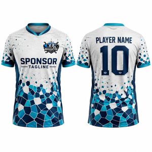เสื้อฟุตบอลผู้ชายแบบกำหนดเอง เนื้อผ้าเบาสบาย ระบายอากาศได้ดี พิมพ์โลโก้ตามสั่ง สัมผัสนุ่ม - Product Image 1
