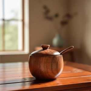 Wooden <b>Storage</b> <b>Jar</b> & Container 250ml Eco-Friendly Durable Multifunction Spice Tea & Coffee <b>Jar</b> <b>for</b> <b>Kitchen</b> Use - Product Image 6