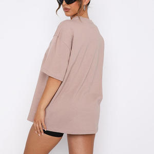 Camiseta de Verano para Mujer, Talla Grande, a Cuadros, de Algodón y Poliéster, Ecológica, Transpirable, Estilo Vintage, 300g, Cuello Redondo, Casual, Holgada - Product Image 2