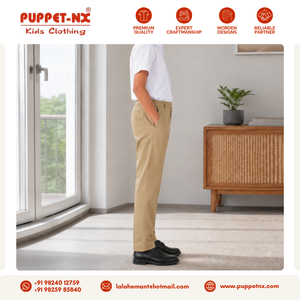Pantalon d'uniforme scolaire kaki pour garçons, coupe droite classique, en tissu polyester-coton, fournisseur en gros pour les écoles - Product Image 4