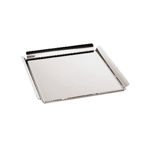 Modern Minimalist Metal Serving Tray Large <b>Silver</b> <b>Coffee</b> <b>Table</b> Decor Tray Durable Stainless Steel Rectangular Tray With Handles - Product Image 4