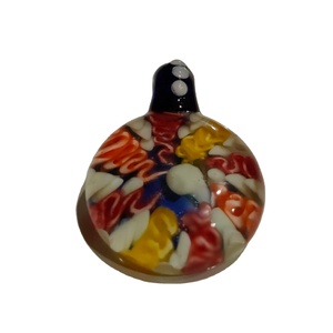 Pendentifs ronds en verre ethnique chrétien multicolores avec strass en cristal en forme de fleur - Product Image 1