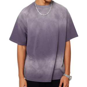 Camisetas de Hombre de Manga Corta Tejidas al por Mayor, Lavadas con Ácido, Estilo de Verano en Tendencia, Secado Rápido, Transpirables, 100% Algodón - Product Image 4